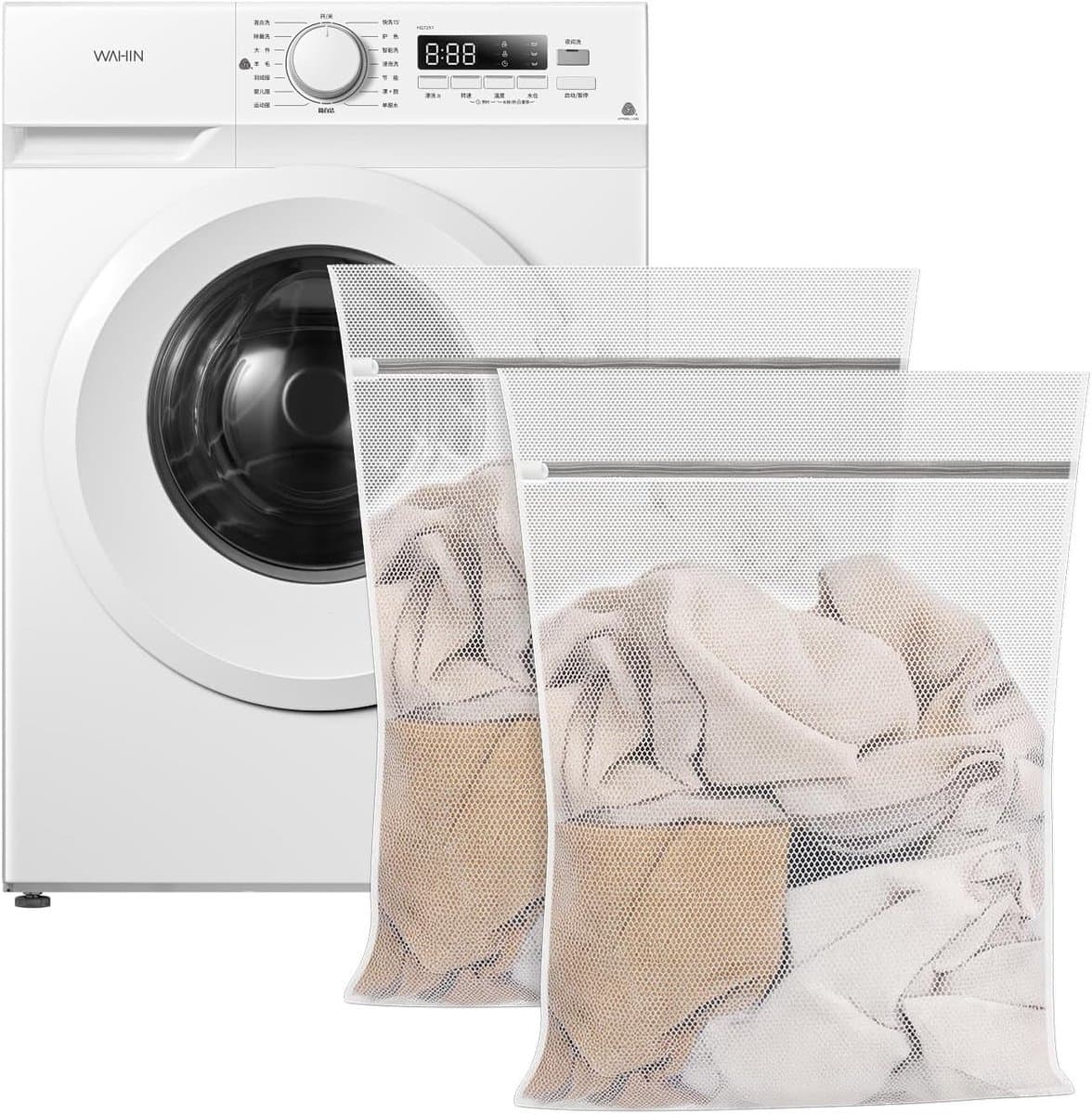 Grote Wasnetten voor Wasmachine, Mesh Waszakken met Rits voor Kleding, Dekbedden en Jassen (60 x 80 cm) — afbeelding 1