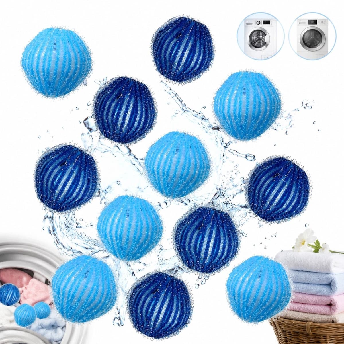 12x Wasmachines Ballen - Anti-Pluis & Huisdier Haar Verwijderaar — afbeelding 1