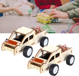 2-set houten spraakgestuurd voertuig DIY speelgoedautokit Wetenschappelijk experimenteel hulpmiddel voor kinderen — thumbnail 5
