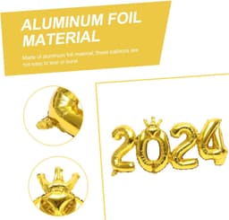 1set Ballonset Aluminiumfolie Ballonnen Voor Nieuwjaars Afstudeerfeesten Decoratieve Ballonnen Voor Verjaardagen Feestjes Gouden Metallic Ontwerp — thumbnail 4