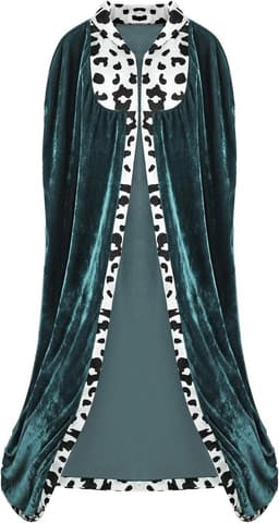 Koningsmantel Prinsmantel Koningscap Voor Volwassenen Halloween Carnaval Kerst Middeleeuwse Kostuums Groen — thumbnail 2