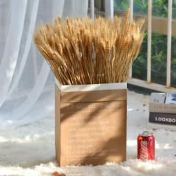 Gedroogde tarwepunten, decoratieve tarwepunten, decoratieve gedroogde bloemen voor feestjes, open haarden, huis, kerk, tafelvaas, bruiloft, doe-het-zelf, 40 cm — thumbnail 2