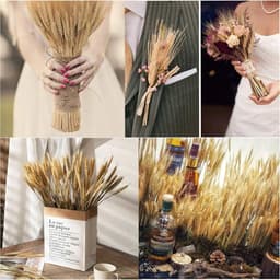 Gedroogde tarwepunten, decoratieve tarwepunten, decoratieve gedroogde bloemen voor feestjes, open haarden, huis, kerk, tafelvaas, bruiloft, doe-het-zelf, 40 cm — thumbnail 5