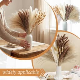 Gedroogde pampasbloemen, decoratie, pampasgras, XXL, gedroogde bloemen, decoratie voor woonkamer, slaapkamer, eettafel, bohemian sfeer — thumbnail 3