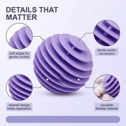 Wasballen voor wasmachine, 15 stuks, wasbal tegen klitten en rimpels, herbruikbare wasballen van pvc voor wasverzorging, kleurrijke wasballenset (paars, groen, geel) — thumbnail 2