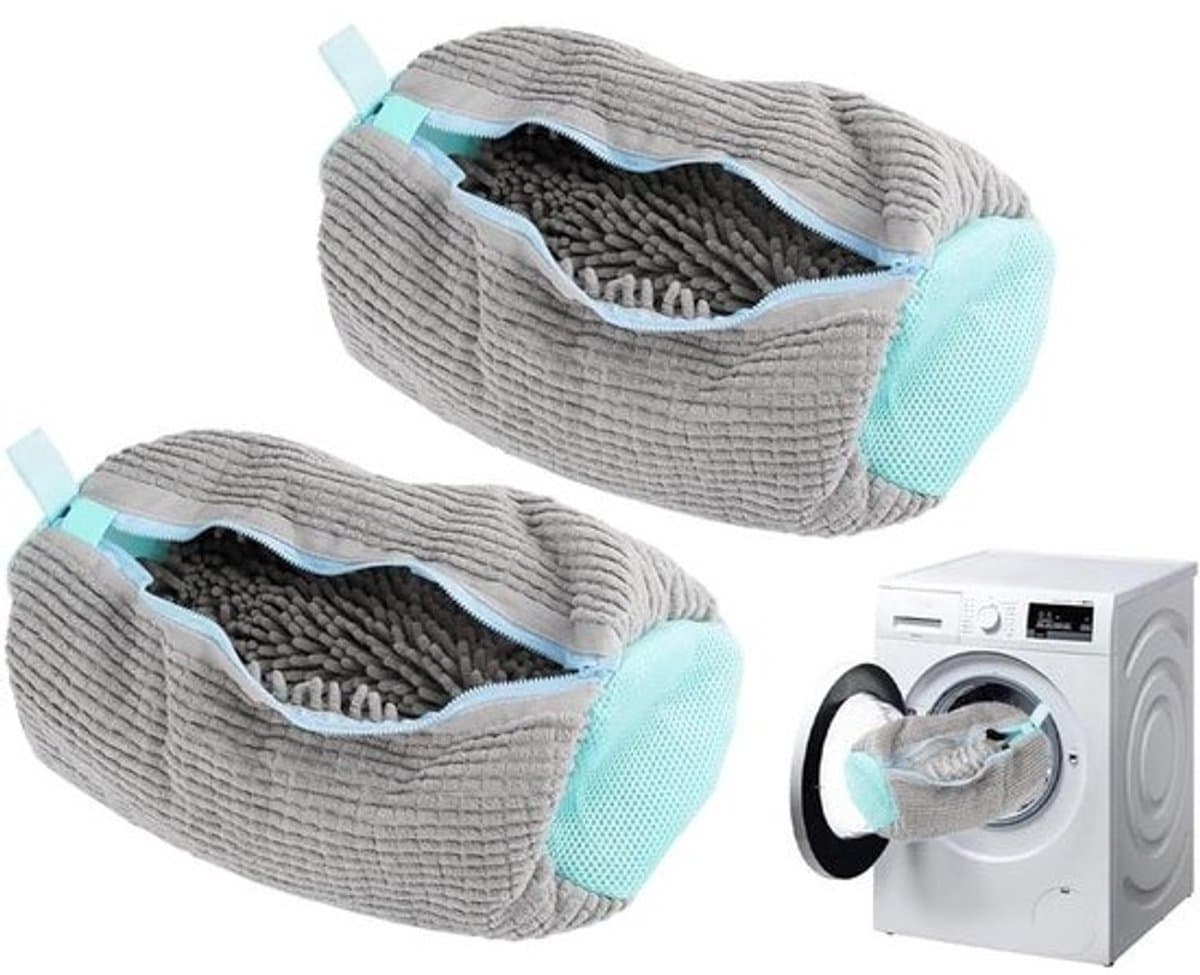 Waszak voor sneakers en schoenen - Herbruikbare waszak voor de wasmachine, op reis en voor sokken - Grijs — afbeelding 1