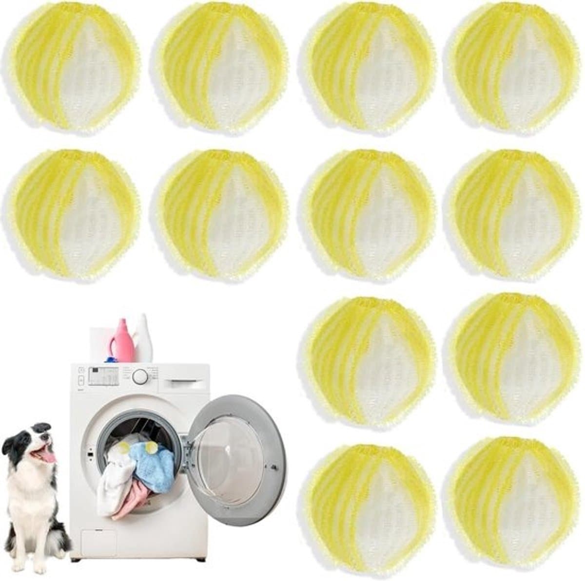 Dierenhaarverwijderaar - 12 stuks herbruikbare pluisballen voor wasmachine - Voor dierenharen en pluisjes — afbeelding 1