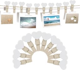 20 Stuks Mini Houten Knijpers met Touw voor Foto Decoratie en Knutselen — thumbnail 1