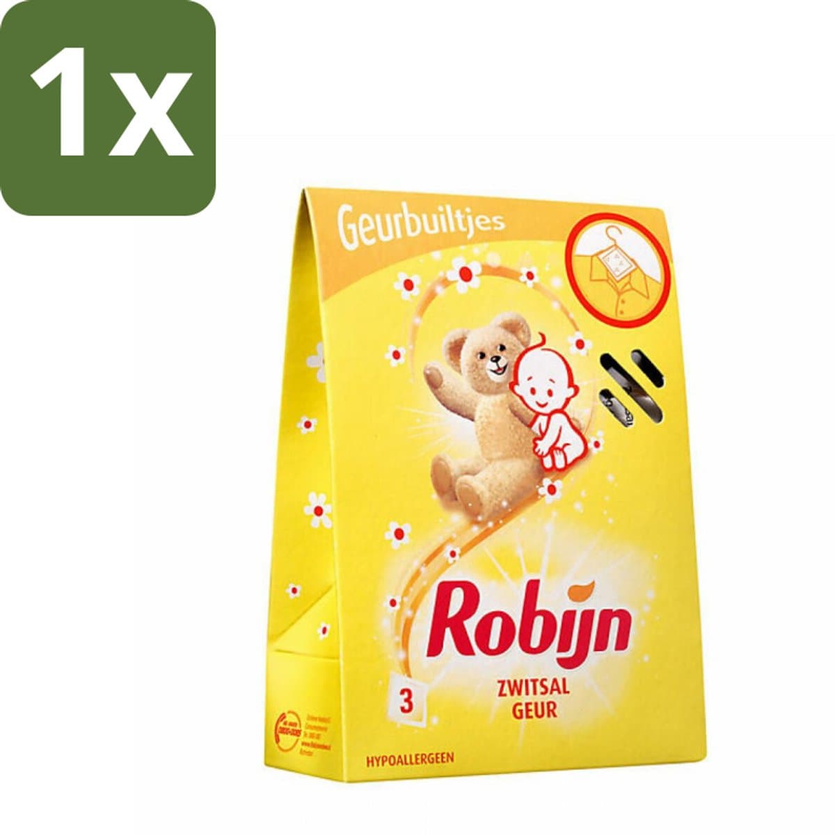 1 x Robijn Geurbuiltjes Zwitsal 3 stuks per verpakking - Zwitsal Geur - Babygeur - Geurbuiltjes - Kastgeur - Ladegeur — afbeelding 1