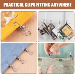 Roestvrijstalen Wasknijpers Set van 100 - 4.5 cm Clip Pins voor Kleding, Sok, Handdoek en Multifunctioneel Gebruik — thumbnail 3