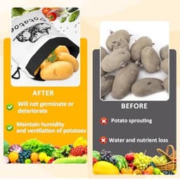 Aardappel- en uienopbergzakken - 2 stuks canvas groente- en fruitzakken 26 x 35 cm — thumbnail 3