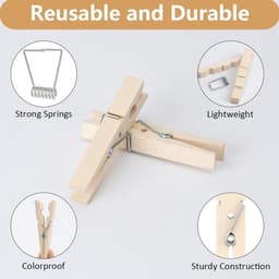 120 stuks mini houten klemmetjes voor decoratie en ophangen — thumbnail 3