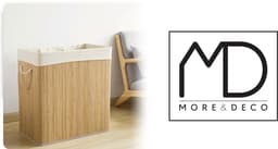 More&Deco - Wasmand - 3 Compartimenten - Bamboe - 100L - Beige — thumbnail 2