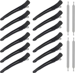 Professionele Haarclips voor Stylen en Knippen - 12 Stuks Duckbill Clips met Siliconen Band — thumbnail 1