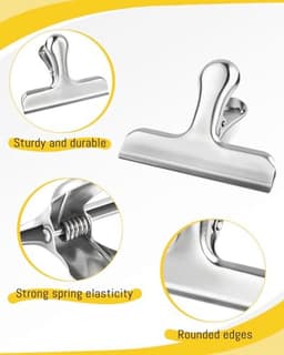 5 Stuks Bulldog Clips 55mm voor Organiseren van Documenten, Tassen, Voedsel en Foto's - Multifuntionele Klemmen voor Thuis, Keuken, School en Kantoor — thumbnail 5