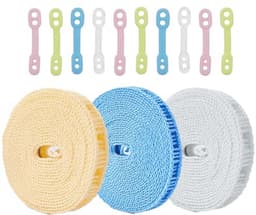 Winddichte Antislip Waslijn 3-Pack - Draagbare 8,0 m Waslijnen voor Binnen en Buiten — thumbnail 1