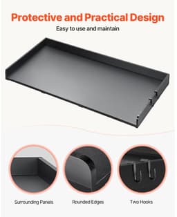 Wasmachine- en drogerblad - Opzetplank 137 x 70 x 6,9 cm - Waterbestendig - Antislip pads - Houten blad - Extra opbergruimte - Zwart — thumbnail 3