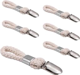 Handdoekclips - Theedoekclips - Set van 6 - Katoen - Metalen klemmen - Ophangen kleding strandhanddoeken - Keuken badkamer kasten - Geschikt voor alle handdoeken - Diverse kleuren en modellen — thumbnail 1