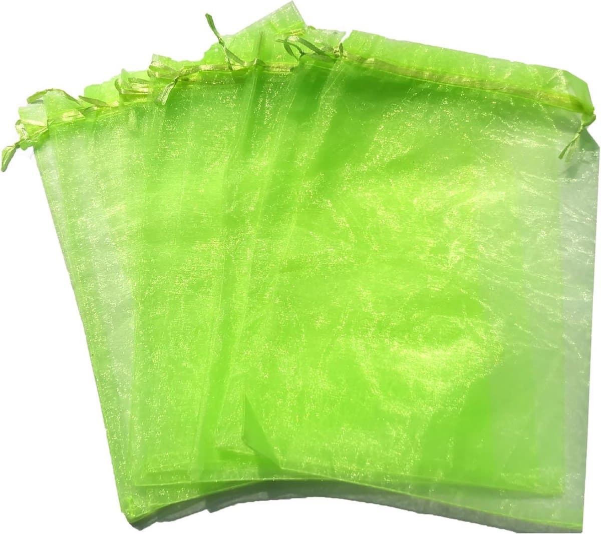 Beschermzakken voor Fruit 15x20 cm - Pack van 100 - Organza - Doorzichtig - Trekkoord - Herbruikbaar - Voor Appels, Peren, Perziken, Tomaat — afbeelding 1