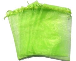 Beschermzakken voor Fruit 15x20 cm - Pack van 100 - Organza - Doorzichtig - Trekkoord - Herbruikbaar - Voor Appels, Peren, Perziken, Tomaat