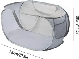 OKWISH Wasmand 2 Stuks - Faltbare Pop-up Wasmand - Wasmand met Deksel - Grijs - Polyester + Staaldraad — thumbnail 2