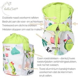 Draagbare wasknijperzak met karabijnhaken en trekkoordsluiting - Avocado design — thumbnail 3