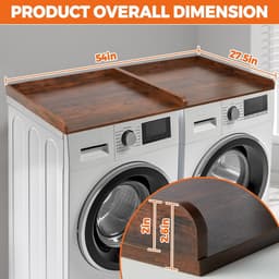 Houten Wasdroogrek voor Boven de Wasmachine of Droger Set van 2 — thumbnail 3