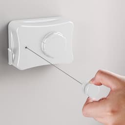 Retractable waslijn 5,1 m - uitschuifbaar - wit - ruimtebesparend gebruik - ShopVlot — thumbnail 1
