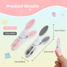 Wasknijpers, 30 stuks wasknijpers, voor buiten, kunststof voor strandhanddoek, winddicht, wasknijpers voor handdoeken, dekens, beddengoed, kleding — thumbnail 5