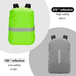 rugzakhoes met reflectoren, regenbescherming voor kinderrugzakken, robuuste voering, scheurvast, inhoud 18 tot 30 l, voor schoolrugzakken, ideaal voor school, dagelijkse fietsen — thumbnail 5