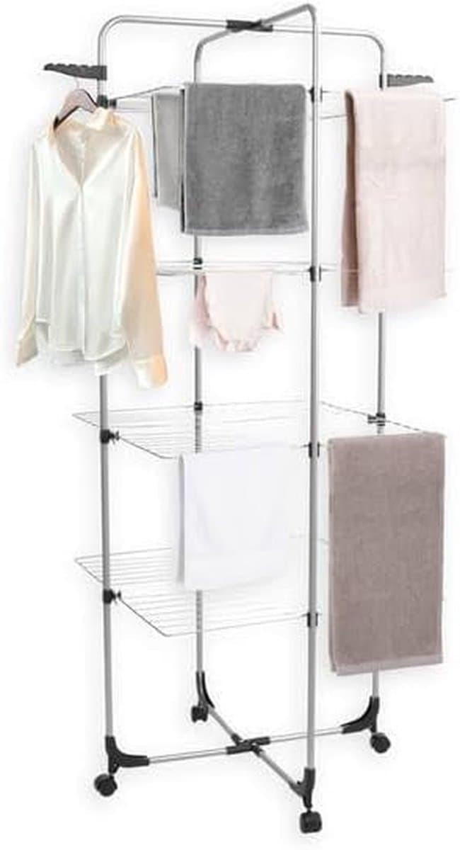 Droogtoren 4 Lagen - Wasrek Staand - Kleding Drogen - 40 Meter Drooglengte - 68x68x170 cm - Wit — afbeelding 1