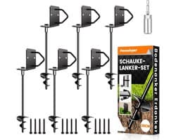 SnelShoppen - Grondankers voor Trampolinepalen, Robuuste Schuurankers, Haringen voor Hek en Carport, 6 Stuks van 35 cm, Ideaal voor Tuin, Camping en S