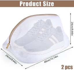 Allecto - 2 Stuks Waszakken Voor Schoenen - Herbruikbaar Wasnet - Wit - Bescherm Je — thumbnail 5