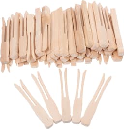 Ronde Knijpers - Wasknijpers Hout - Kleding Drogen - Gladde Afwerking - 9.5 cm - Beige — thumbnail 1