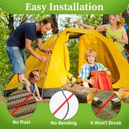 SnelShoppen - Sterke U-vormige tentpinnen, set van 4, ideaal voor camping, tuin, feesten, stevig staal, weerbestendig en eenvoudig te gebruiken — thumbnail 5