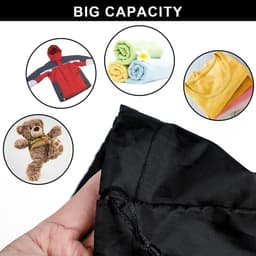 SnelShoppen - Set van 2 Waterdichte Reis Waszakken, Grote Vouwbare Treklus Waszak voor Vuile Kleding, Perfect voor Studentenwoningen en Reizen (Zwart) — thumbnail 3
