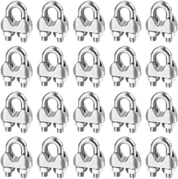 SnelShoppen - 20 Stuks M6 Stalen Kabelclips U-Klemmen RVS Met Sluitmoeren Voor Tuin, Kledinglijn, Tuinhek, Kabelbevestiging, Binnen en Buiten — thumbnail 1
