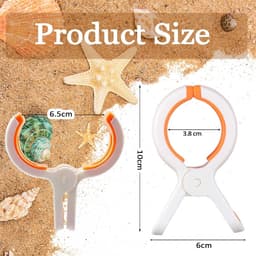 8 stuks grote handdoekklemmen voor strandstoelen, winddichte wasknijpers, strandhanddoekklemmen, stabiele handdoekclips voor ligstoelen, zwembad, stoel, ligbed, beddengoed, kleding (wit) — thumbnail 4