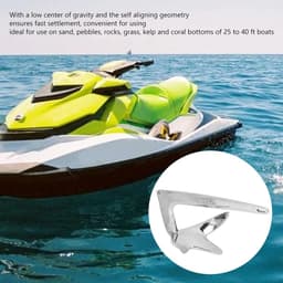 Boot Anker - Aasanker - Boot Stabiliseren - Zelfnivellerende Geometrie - 1kg - Zilver — thumbnail 2