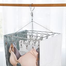 Roestvrijstalen sokkendroger sokkenhouder baby mini wasdroger sokkenhouder mini wasrek droogmolen camping wasrek camping sokkenhouder wasrek, vierkant 30 wasknijpers — thumbnail 2