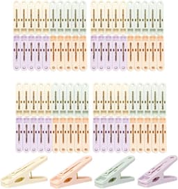 Dailygoods- Wasknijpers 80 Stuks - Wasknijpermand - Waterdicht - Roestvrij Staal - Duurzaam - Geschikt voor Binnen/Buiten - Kledingpegs — thumbnail 1