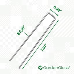 SnelShoppen - Gardengloss Anti-Roest Stalen Grondankers voor Extreem Harde Grond (25 Stuks) - 200mm Lang, 25mm Breed, Ø 3.8mm - Perfect voor Tuin, Cam — thumbnail 2