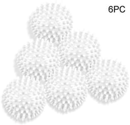 6 Stuks Drogerballen - Wasbollen - Wasballen - 6 cm - drogerballen - wasbol - Herbruikbare droogballen - Voor het verzachten van wasgoed - Vermindert kreukels en statische elektriciteit - Wit — thumbnail 1