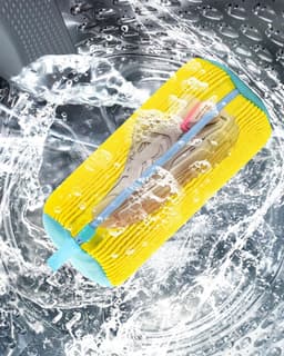 Schoenwaszak, wasmachine, schoenenzak, wasmachine, 2 stuks, multifunctionele waszak, schoenen met 360 graden reinigingsfleece, zelfreinigende schoenen, waszak voor wasmachine en droger, geel — thumbnail 2