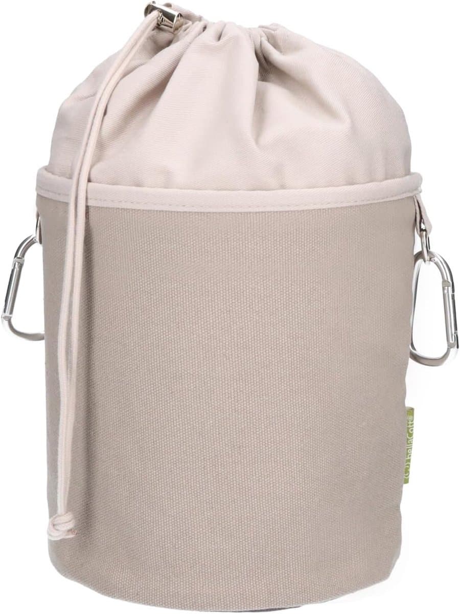 Thijox - Canvas Wasknijperzak Extra Groot Taupe Grijs met 200 Klemmen, Stevige Waszak met 2 Karabijnhaken voor Wasrek, Camping, Tuin, Keuken — afbeelding 1