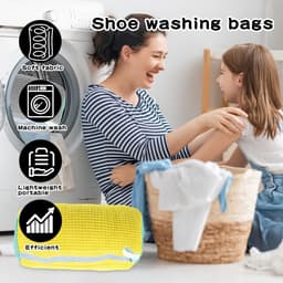 Dailygoods- Waszak Herbruikbaar - 2 Stuks Schoenenzakken - Waszak met Ritssluiting - Netmateriaal - 39 x 19 cm - Efficiënte Reiniging - Schoenentas — thumbnail 3