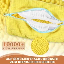 Dailygoods - 2 stuks schoenwaszakken, waszak, waszak, verbeterde schoenentas, multifunctionele bescherming, schoenwaszak voor wasmachine, anti-vervorming, sneakers, waszak, herbruikbare schoenen, waszak (geel) — thumbnail 3