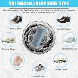 Dailygoods - 2 waszakken voor schoenen en waszak, schoenenzak met ritssluiting, microvezel, schoenbescherming, wasnet voor wasgoed, kleding, ondergoed — thumbnail 3