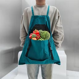 Schort met Grote Zak - Verzamelzak Tuin - Fruit Oogsten - Snelle Ontgrendeling - 50 x 60 cm - Lichtgrijs — thumbnail 4