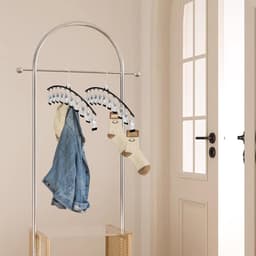 Pack van 5 sokken droogrek met roestvrijstalen hangers en 10 antislip clips - Ruimtebesparend voor sokken, ondergoed, hoeden en sjaals — thumbnail 4